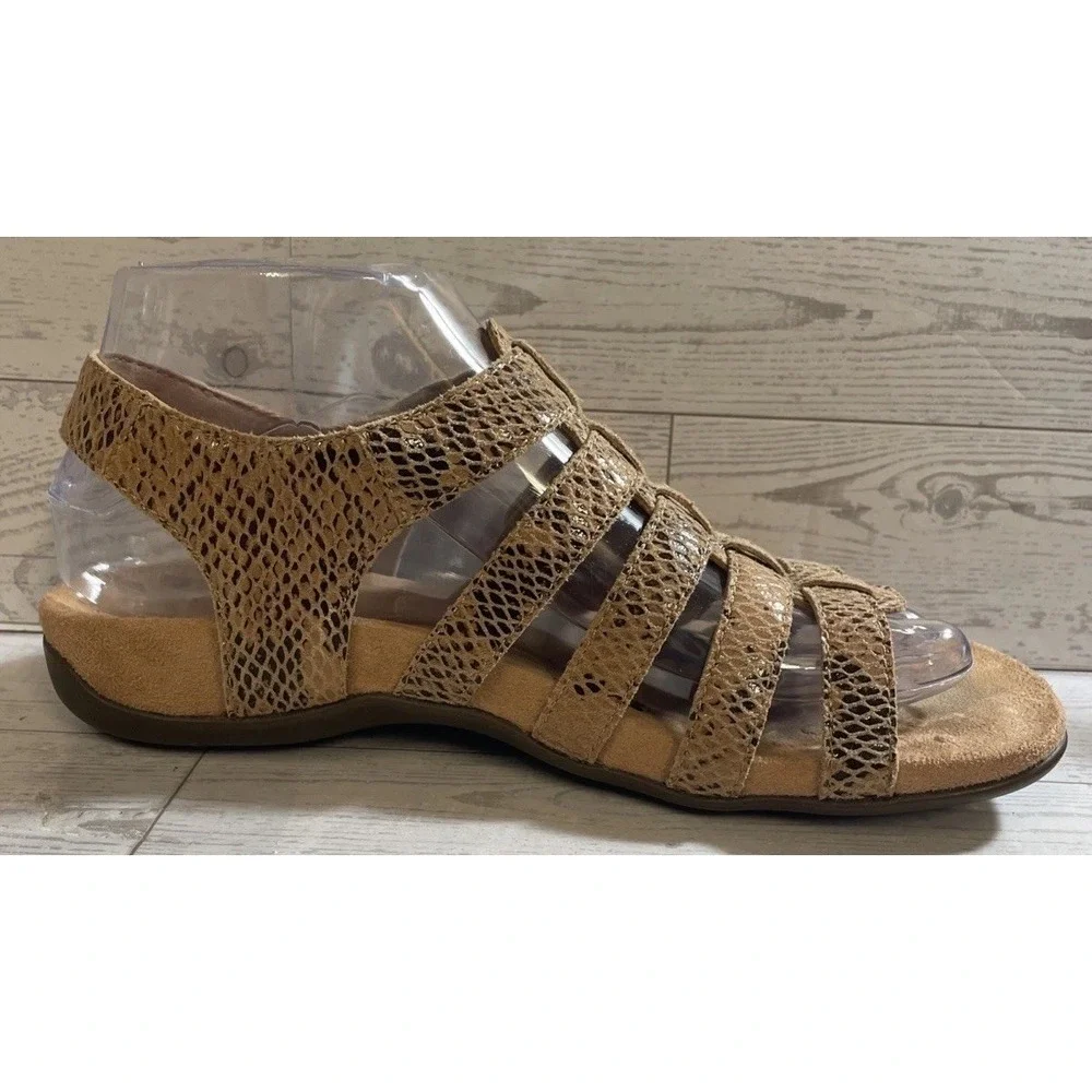 Vionic Harissa Sandals Womens Size 6.5 Brown Tan Snake Print Comfort Strappy - Picture 7 of 9